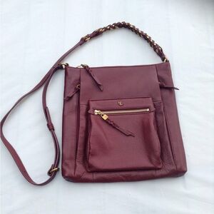 Elegant Burgundy Leather Shoulder Bag